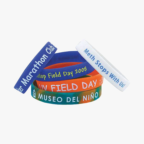 Silicone Awareness Bracelet - 1/2 Wide - Adult Size - Debossed & Colorfilled