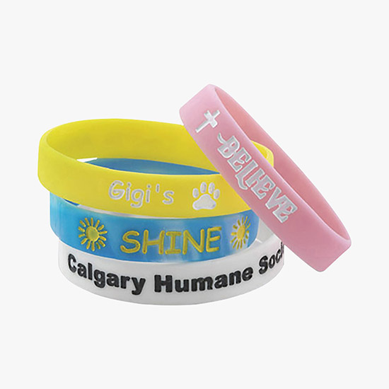 Silicone Awareness Bracelet - 1/2 Wide - Adult Size - Printed