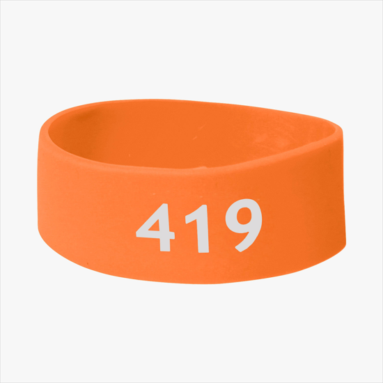 Silicone Awareness Bracelet - 1 Wide - Adult Size - Printed