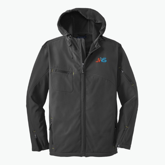 Port Authority® Textured Hooded Soft Shell Jacket - Men's