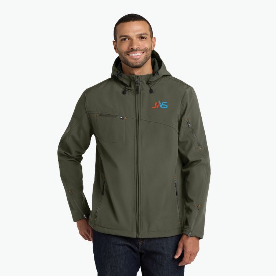 Port Authority® Textured Hooded Soft Shell Jacket - Men's