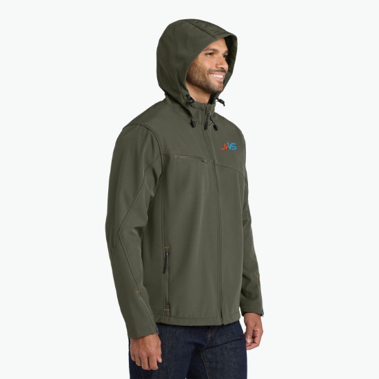 Port Authority® Textured Hooded Soft Shell Jacket - Men's