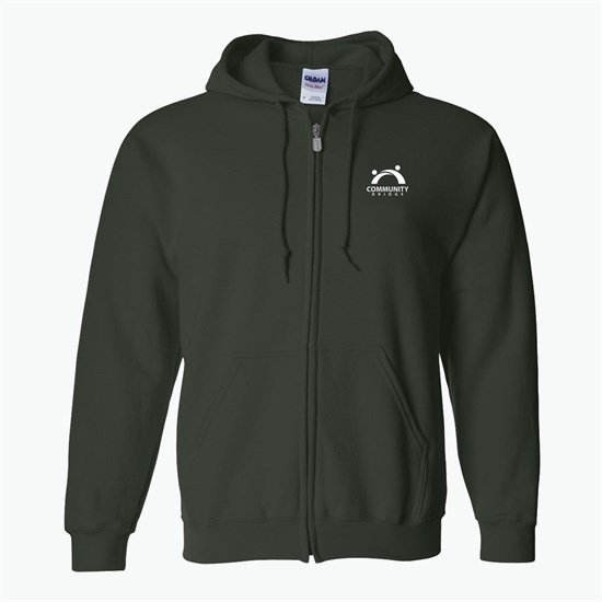 Gildan® Full-Zip Hoodie - Men's - Colors - Silkscreened