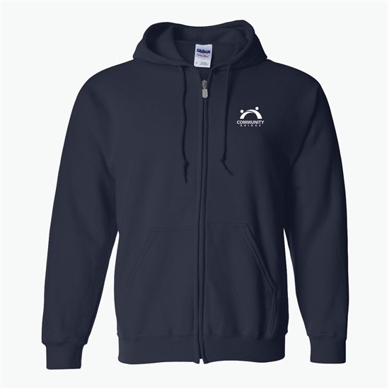Gildan® Full-Zip Hoodie - Men's - Colors - Silkscreened