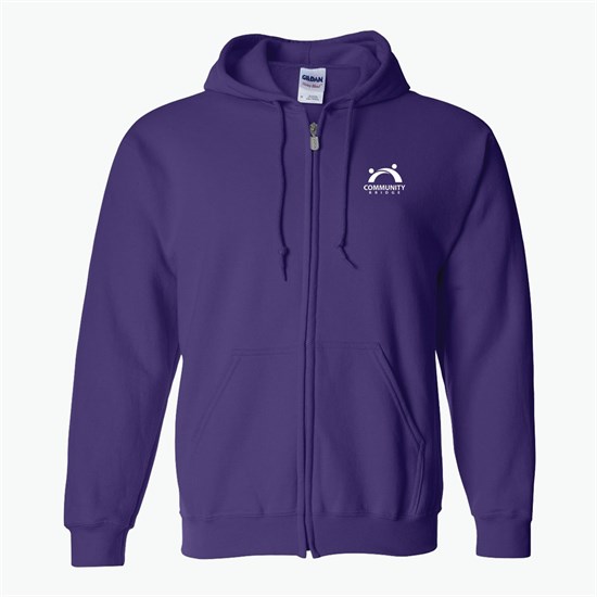Gildan® Full-Zip Hoodie - Men's - Colors - Silkscreened