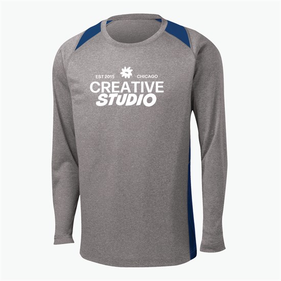 Sport Tek® Heather Colorblock Contender Long Sleeve T-Shirt