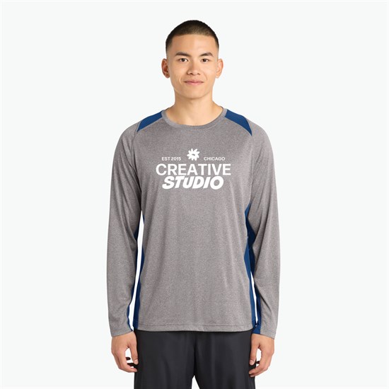 Sport Tek® Heather Colorblock Contender Long Sleeve T-Shirt