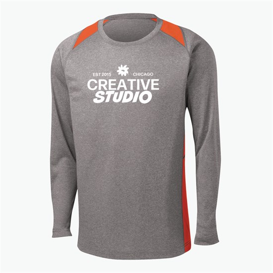 Sport Tek® Heather Colorblock Contender Long Sleeve T-Shirt