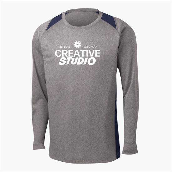 Sport Tek® Heather Colorblock Contender Long Sleeve T-Shirt