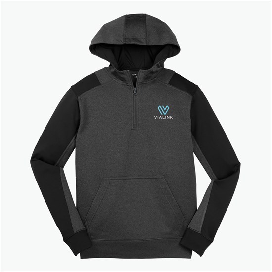 Sport-Tek® Colorblock Tech Fleece 1/4-Zip Hooded Sweatshirt