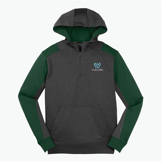 Sport-Tek® Colorblock Tech Fleece 1/4-Zip Hooded Sweatshirt
