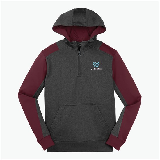 Sport-Tek® Colorblock Tech Fleece 1/4-Zip Hooded Sweatshirt