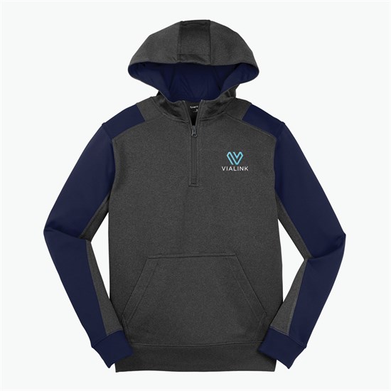 Sport-Tek® Colorblock Tech Fleece 1/4-Zip Hooded Sweatshirt