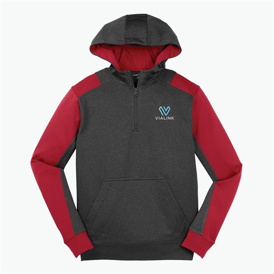Sport-Tek® Colorblock Tech Fleece 1/4-Zip Hooded Sweatshirt