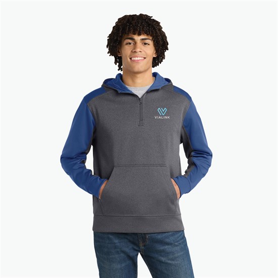 Sport-Tek® Colorblock Tech Fleece 1/4-Zip Hooded Sweatshirt