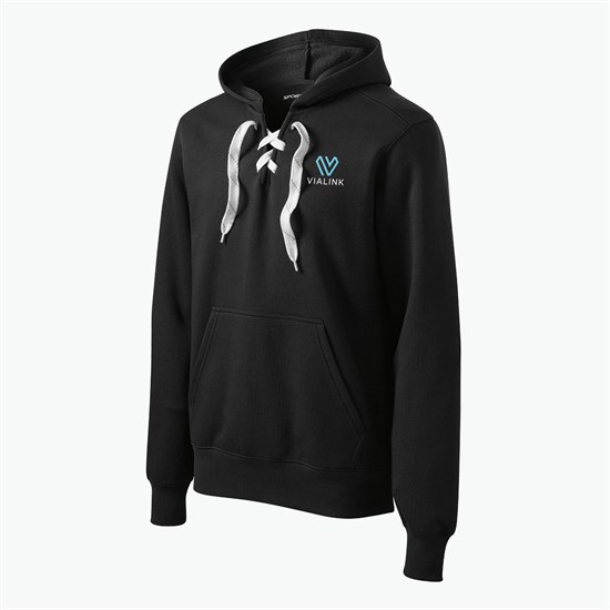 Lace Up Hooded Pullover Sweatshirt