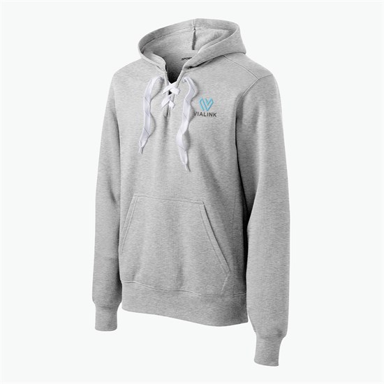 Lace Up Hooded Pullover Sweatshirt