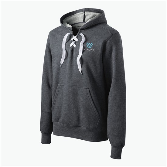 Lace Up Hooded Pullover Sweatshirt