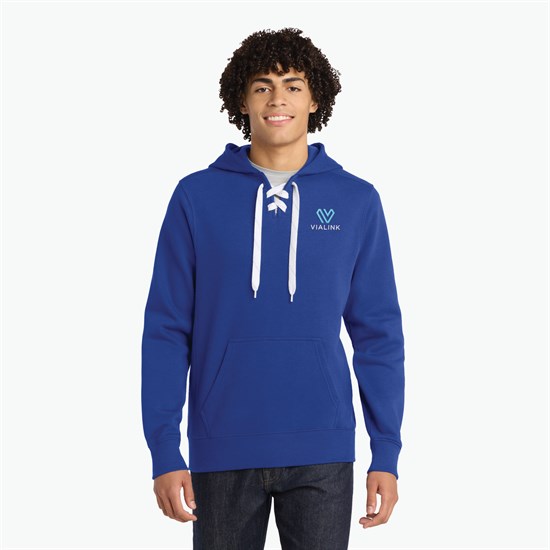 Lace Up Hooded Pullover Sweatshirt