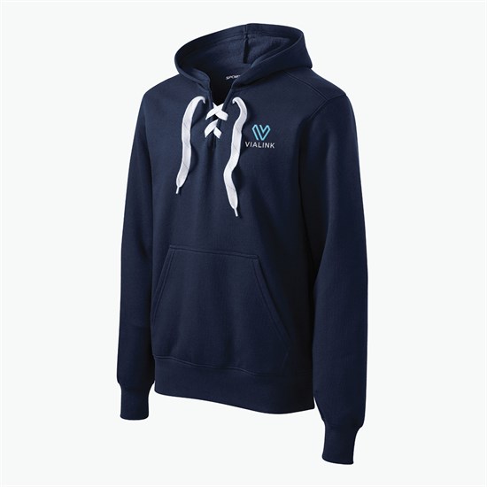 Lace Up Hooded Pullover Sweatshirt