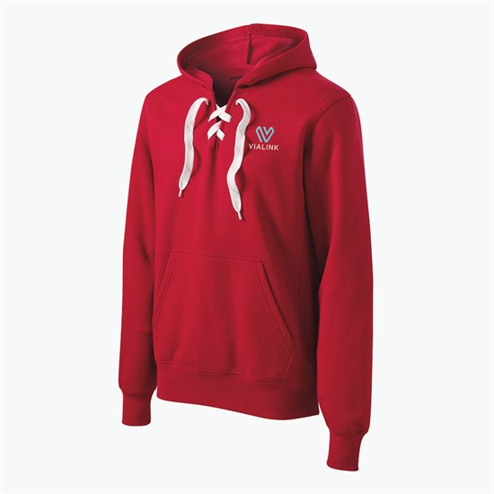 Lace Up Hooded Pullover Sweatshirt