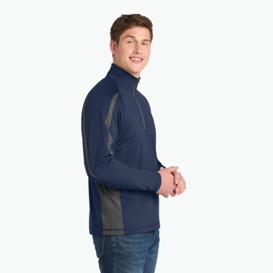 Sport-Tek® Stretch 1/2-Zip Colorblock Pullover