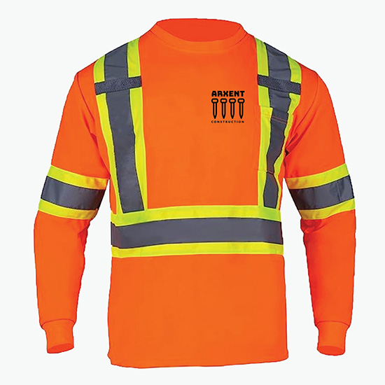 Long-Sleeve ANSI 107 Class 3 Two-Tone Safety T-Shirt with Pocket