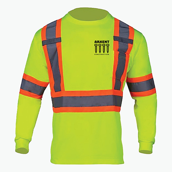Long-Sleeve ANSI 107 Class 3 Two-Tone Safety T-Shirt with Pocket