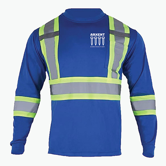 Long-Sleeve ANSI 107 Class 3 Two-Tone Safety T-Shirt with Pocket