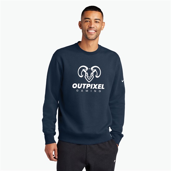 Nike Club Fleece Sleeve Swoosh Crew Sweatshirt - Silkscreened