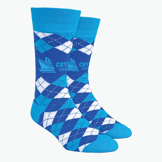 Argyle Pattern Woven Knit Dress Socks
