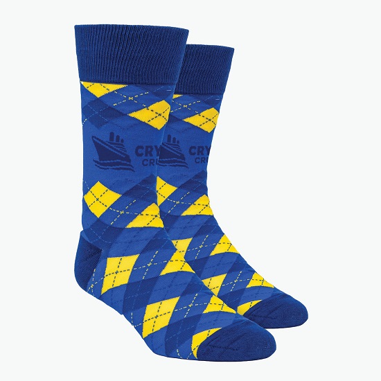 Argyle Pattern Woven Knit Dress Socks