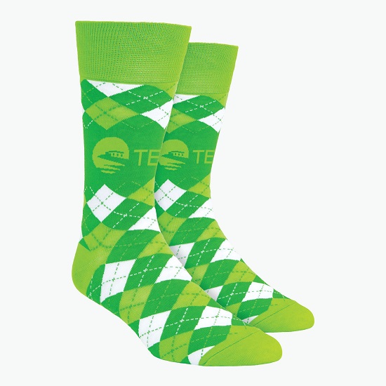 Argyle Pattern Woven Knit Dress Socks