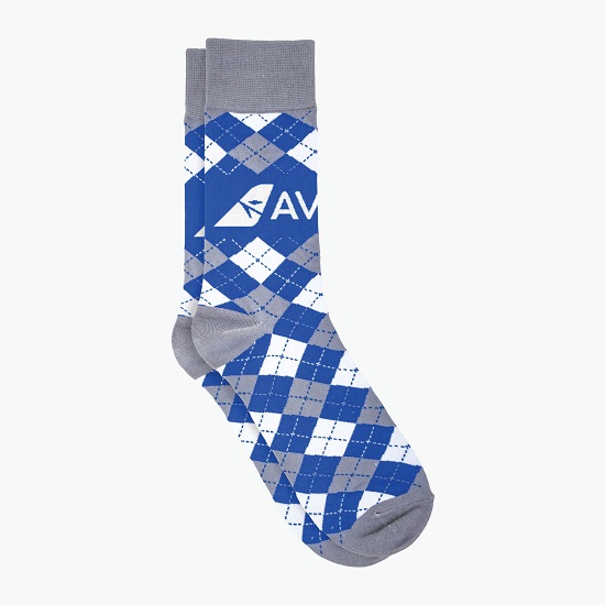 Argyle Pattern Woven Knit Dress Socks