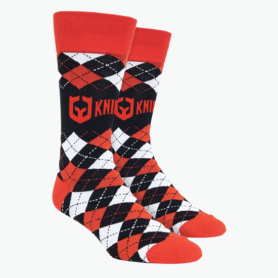 Argyle Pattern Woven Knit Dress Socks