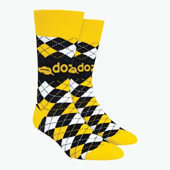 Argyle Pattern Woven Knit Dress Socks
