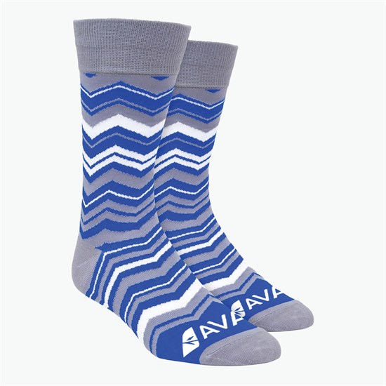 Chevron Pattern Woven Knit Dress Socks
