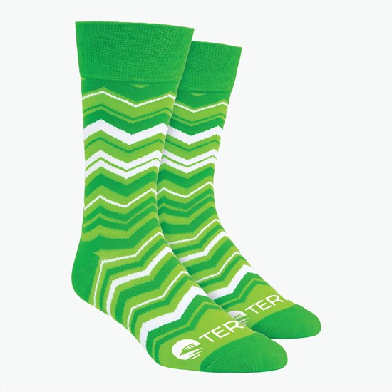 Chevron Pattern Woven Knit Dress Socks