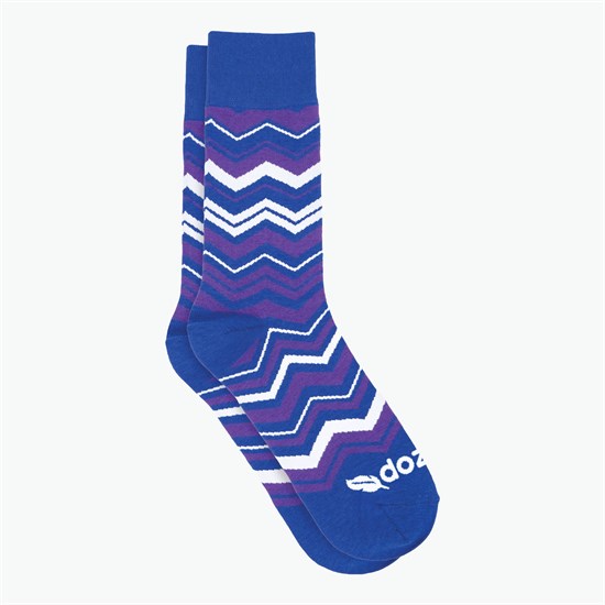 Chevron Pattern Woven Knit Dress Socks