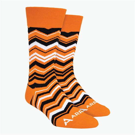 Chevron Pattern Woven Knit Dress Socks