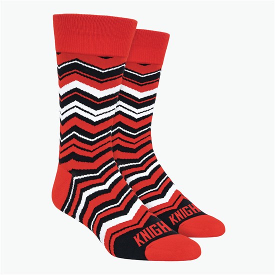 Chevron Pattern Woven Knit Dress Socks