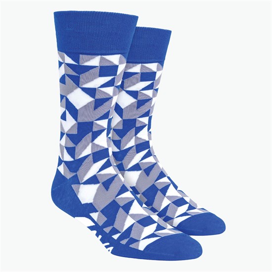 Kaleidoscope Pattern Woven Knit Dress Socks
