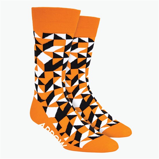 Kaleidoscope Pattern Woven Knit Dress Socks