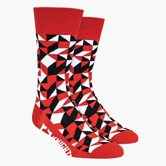 Kaleidoscope Pattern Woven Knit Dress Socks