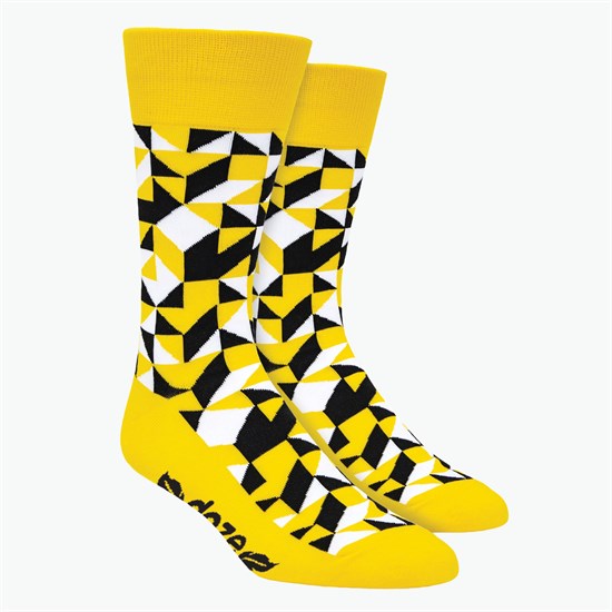 Kaleidoscope Pattern Woven Knit Dress Socks