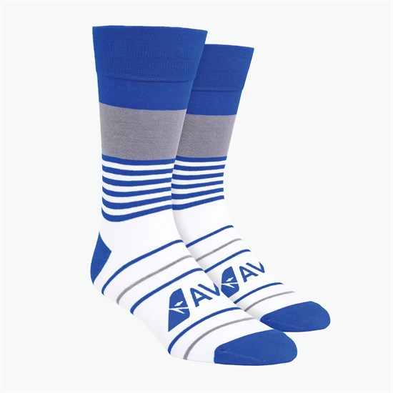Mixed Stripes Pattern Woven Knit Dress Socks