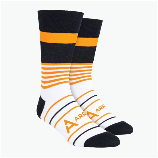 Mixed Stripes Pattern Woven Knit Dress Socks
