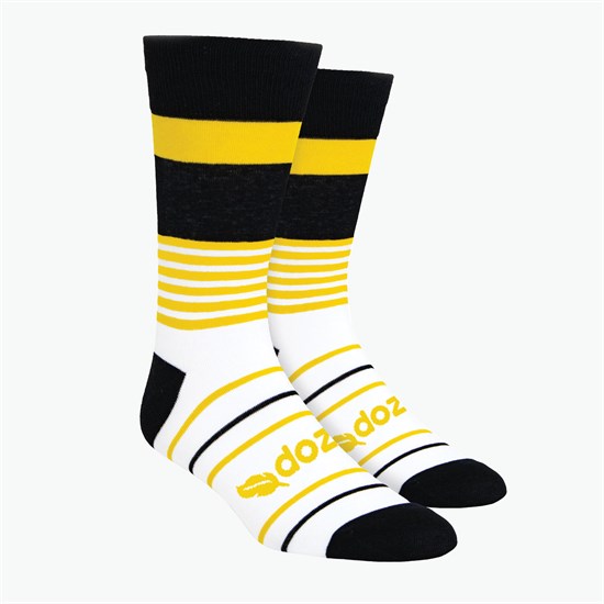 Mixed Stripes Pattern Woven Knit Dress Socks