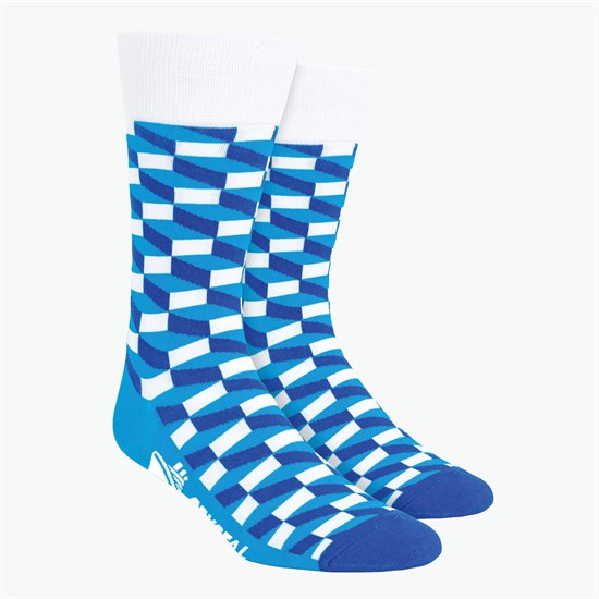 Rectangles Pattern Woven Knit Dress Socks