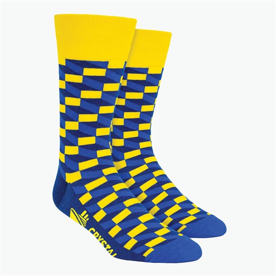 Rectangles Pattern Woven Knit Dress Socks